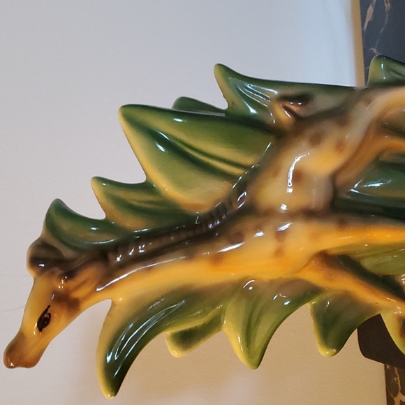 Vintage Giraffe with 🌴 Tropical Palm Ceramic Planter & Vase - Picture 1 of 16
